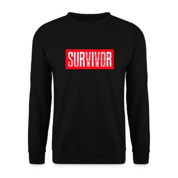 Survivor Design rot - Unisex Pullover - Schwarz - Vorne - Alina (178cm) & Michal (187cm)