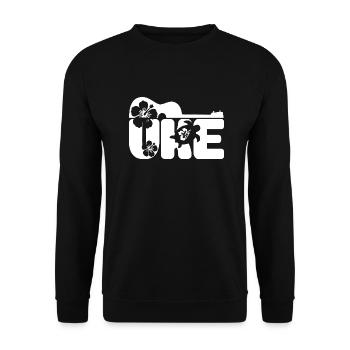 Uke Geschenk Ukulele Musiker Hawaii - Unisex Pullover - Schwarz - Vorne - Alina (178cm) & Michal (187cm)