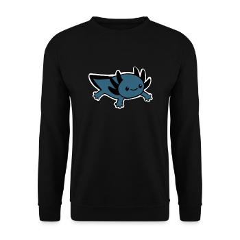 Axolotl dark blue - Unisex Sweatshirt - black - Front - Alina (178cm) & Michal (187cm)