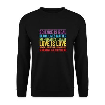 Science is Real Black Lives Matter - Unisex Sweatshirt - black - Front - Alina (178cm) & Michal (187cm)