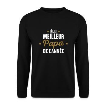 Élu Meilleur Papa De L'année Père Cadeau - Sweat-shirt Unisexe - noir - Devant - Alina (178cm) & Michal (187cm)
