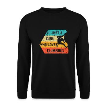 Juste une fille qui aime grimper rétro Climber - Sweat-shirt Unisexe - noir - Devant - Alina (178cm) & Michal (187cm)
