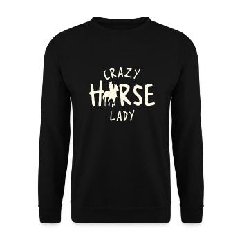 Crazy Horse Lady Horses Horse Rider - Unisex Sweatshirt - black - Front - Alina (178cm) & Michal (187cm)