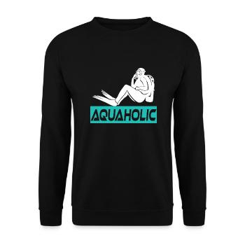Aquaholic Scuba Diving Diver - Unisex Sweatshirt - black - Front - Alina (178cm) & Michal (187cm)