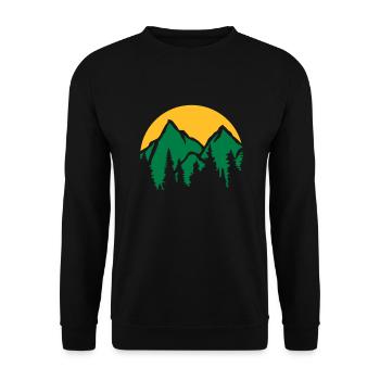 Montagnes Soleil Conifères - Sweat-shirt Unisexe - noir - Devant - Alina (178cm) & Michal (187cm)