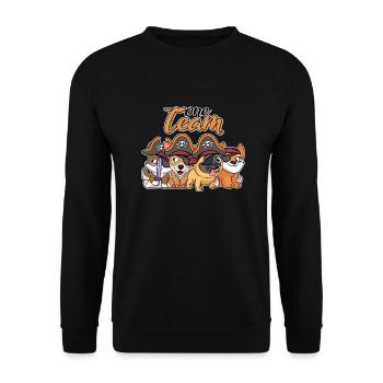 équipe famille chien pirate enterrement de vie de jeune fille père - Sweat-shirt Unisexe - noir - Devant - Alina (178cm) & Michal (187cm)