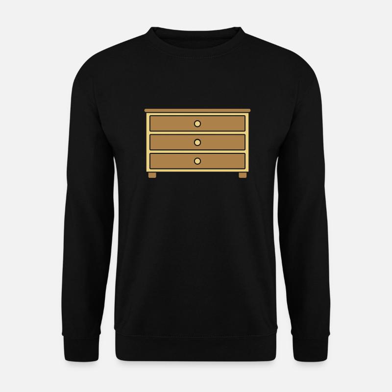 Design Möbelstück Schubladen Kommode - Unisex Pullover - Schwarz