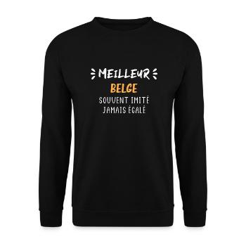 Souvent imité jamais égalé meilleur belge - Sweat-shirt Unisexe - noir - Devant - Alina (178cm) & Michal (187cm)