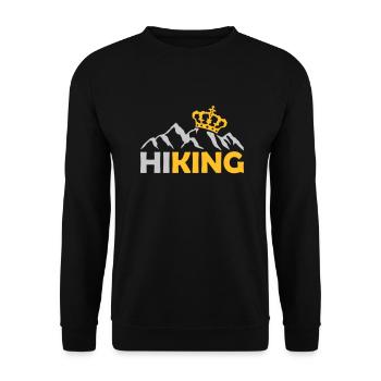 Hiking Krone Berge King - Unisex Sweatshirt - black - Front - Alina (178cm) & Michal (187cm)