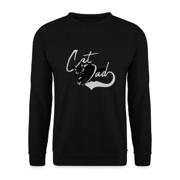 Chat Papa cool Design - Sweat-shirt Unisexe - noir - Devant - Alina (178cm) & Michal (187cm)
