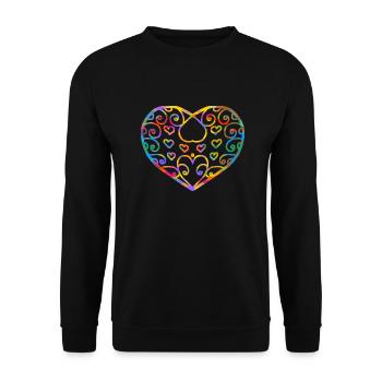 Cœur - Sweat-shirt Unisexe - noir - Devant - Alina (178cm) & Michal (187cm)