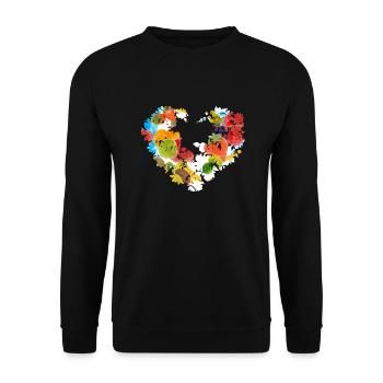 glace, cœur, cœur de fleur, coloré, orange, fruit, fruits - Sweat-shirt Unisexe - noir - Devant - Alina (178cm) & Michal (187cm)