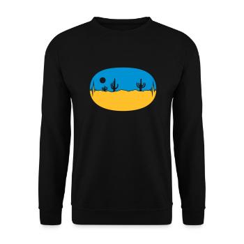 Skyline Frequency Desert Landscape - Unisex Sweatshirt - black - Front - Alina (178cm) & Michal (187cm)