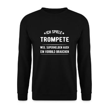 Trompete - Unisex Pullover - Schwarz - Vorne - Alina (178cm) & Michal (187cm)