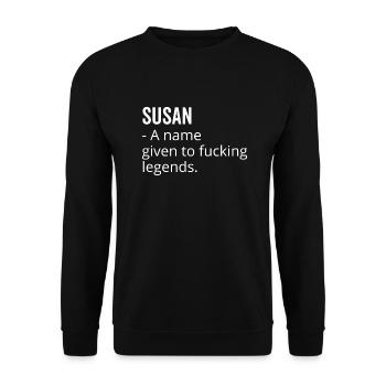 Susan ein Name, der den verdammten Legenden gegeben wurde - Unisex Pullover - Schwarz - Vorne - Alina (178cm) & Michal (187cm)