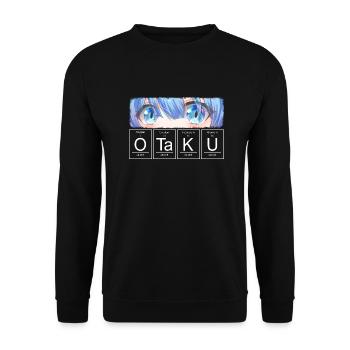 Otaku Anime Augen Chemisches Element - Unisex Pullover - Schwarz - Vorne - Alina (178cm) & Michal (187cm)