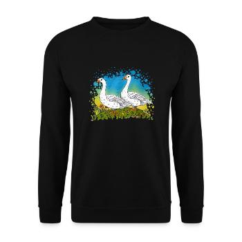 Geese - Unisex Sweatshirt - black - Front - Alina (178cm) & Michal (187cm)
