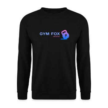 GYM FOX - Motivating Gym and Fitness Designs - Unisex Sweatshirt - black - Front - Alina (178cm) & Michal (187cm)