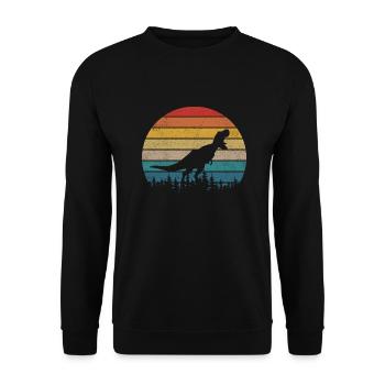 Dinosaure Dino T-Rex Retro Vintage Cadeau - Sweat-shirt Unisexe - noir - Devant - Alina (178cm) & Michal (187cm)