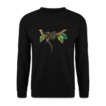Anaconda, the funny snake - Unisex Sweatshirt - black - Front - Alina (178cm) & Michal (187cm)