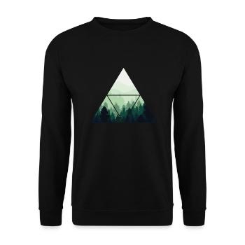 Forest Tree Geometry Pattern - Unisex Sweatshirt - black - Front - Alina (178cm) & Michal (187cm)