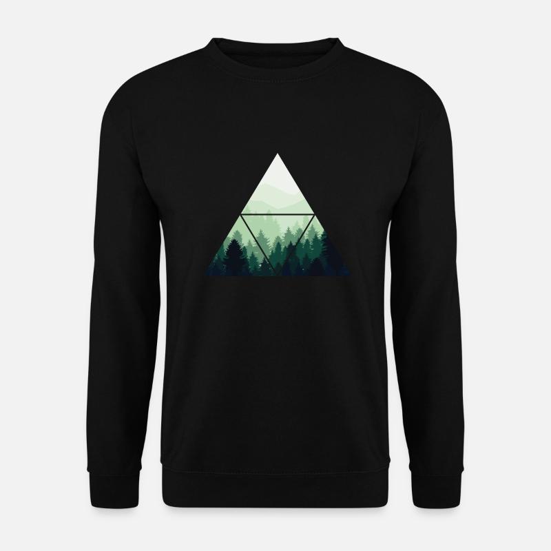 Wald Baum Geometrie Muster - Unisex Pullover - Schwarz