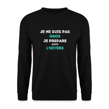 Big? No! - Special Edition - Modern Design - Unisex Sweatshirt - black - Front - Alina (178cm) & Michal (187cm)
