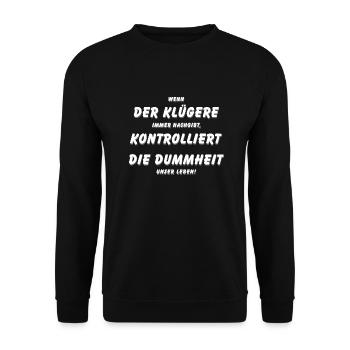 Der Klügere - Unisex Pullover - Schwarz - Vorne - Alina (178cm) & Michal (187cm)
