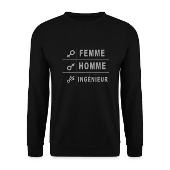 femme homme ingenieur - Sweat-shirt Unisexe - noir - Devant - Alina (178cm) & Michal (187cm)