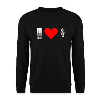 Gravel Bike Rennrad Fahrrad love lustiges Geschenk - Unisex Pullover - Schwarz - Vorne - Alina (178cm) & Michal (187cm)