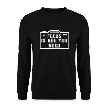 Focus Is All You Need - Unisex Sweatshirt - black - Front - Alina (178cm) & Michal (187cm)