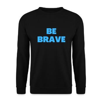 Sei mutig - Christliche Zitate - Unisex Pullover - Schwarz - Vorne - Alina (178cm) & Michal (187cm)