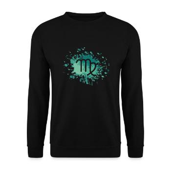 Zodiac Virgo Symbol Color Splash - Unisex Pullover - Schwarz - Vorne - Alina (178cm) & Michal (187cm)