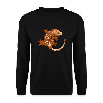 Kronengecko Eidechse Reptil Herpetologe - Unisex Pullover - Schwarz - Vorne - Alina (178cm) & Michal (187cm)