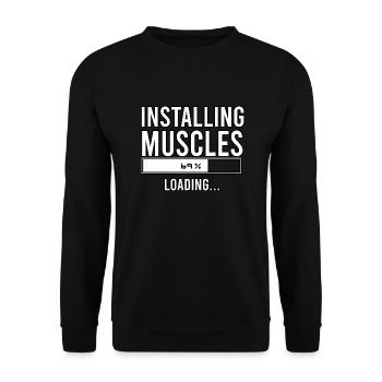 installing muscles loading - Unisex Sweatshirt - black - Front - Alina (178cm) & Michal (187cm)