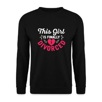 This Girl Is Finally Divorced Ex-Wife Divorce Divo - Unisex Sweatshirt - black - Front - Alina (178cm) & Michal (187cm)