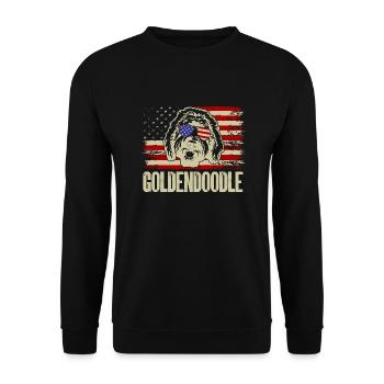 Goldendoodle Doodle Hund - Unisex Pullover - Schwarz - Vorne - Alina (178cm) & Michal (187cm)