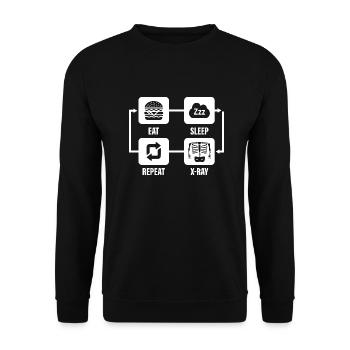 Manger dormir X-Ray Répéter Radiologie Wheel Tech - Sweat-shirt Unisexe - noir - Devant - Alina (178cm) & Michal (187cm)