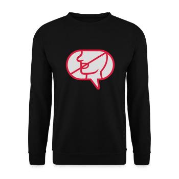 Nicht Kommunizieren Icon Sprechblase - Unisex Pullover - Schwarz - Vorne - Alina (178cm) & Michal (187cm)