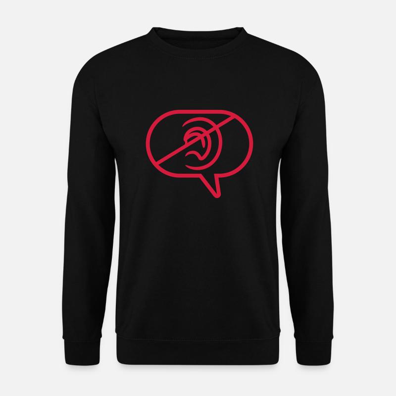 No Hear Symbol Speech Bubble - Unisex Sweatshirt - black