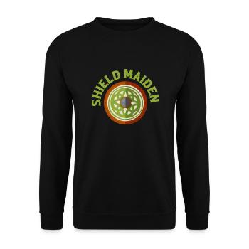 Shield Maiden Viking Norse - Unisex Pullover - Schwarz - Vorne - Alina (178cm) & Michal (187cm)