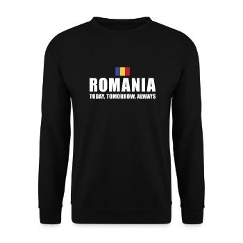 La Roumanie aujourd’hui demain Toujours Roumanie Rugby - Sweat-shirt Unisexe - noir - Devant - Alina (178cm) & Michal (187cm)