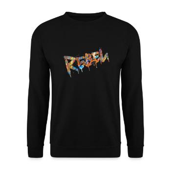 Rebel Rebels Lustige Retro Musik Hip Hop Rocknroll - Unisex Pullover - Schwarz - Vorne - Alina (178cm) & Michal (187cm)