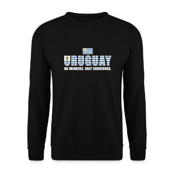 Uruguay No Winners Only Survivors Uruguay Rugby - Unisex Sweatshirt - black - Front - Alina (178cm) & Michal (187cm)