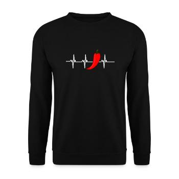 chilli heartbeat - Unisex Sweatshirt - black - Front - Alina (178cm) & Michal (187cm)