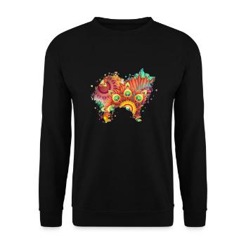 German Spitz Deutscher Spitz Hund Design Hunde - Unisex Pullover - Schwarz - Vorne - Alina (178cm) & Michal (187cm)