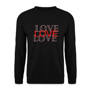 Love Love Love Valentinstag Romatik - Unisex Pullover - Schwarz - Vorne - Alina (178cm) & Michal (187cm)