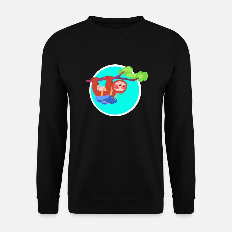 Faultier blau - Unisex Pullover - Schwarz