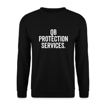 QB Protection Services - Unisex Pullover - Schwarz - Vorne - Alina (178cm) & Michal (187cm)