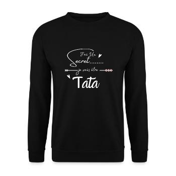Je vais être tata - Sweat-shirt Unisexe - noir - Devant - Alina (178cm) & Michal (187cm)